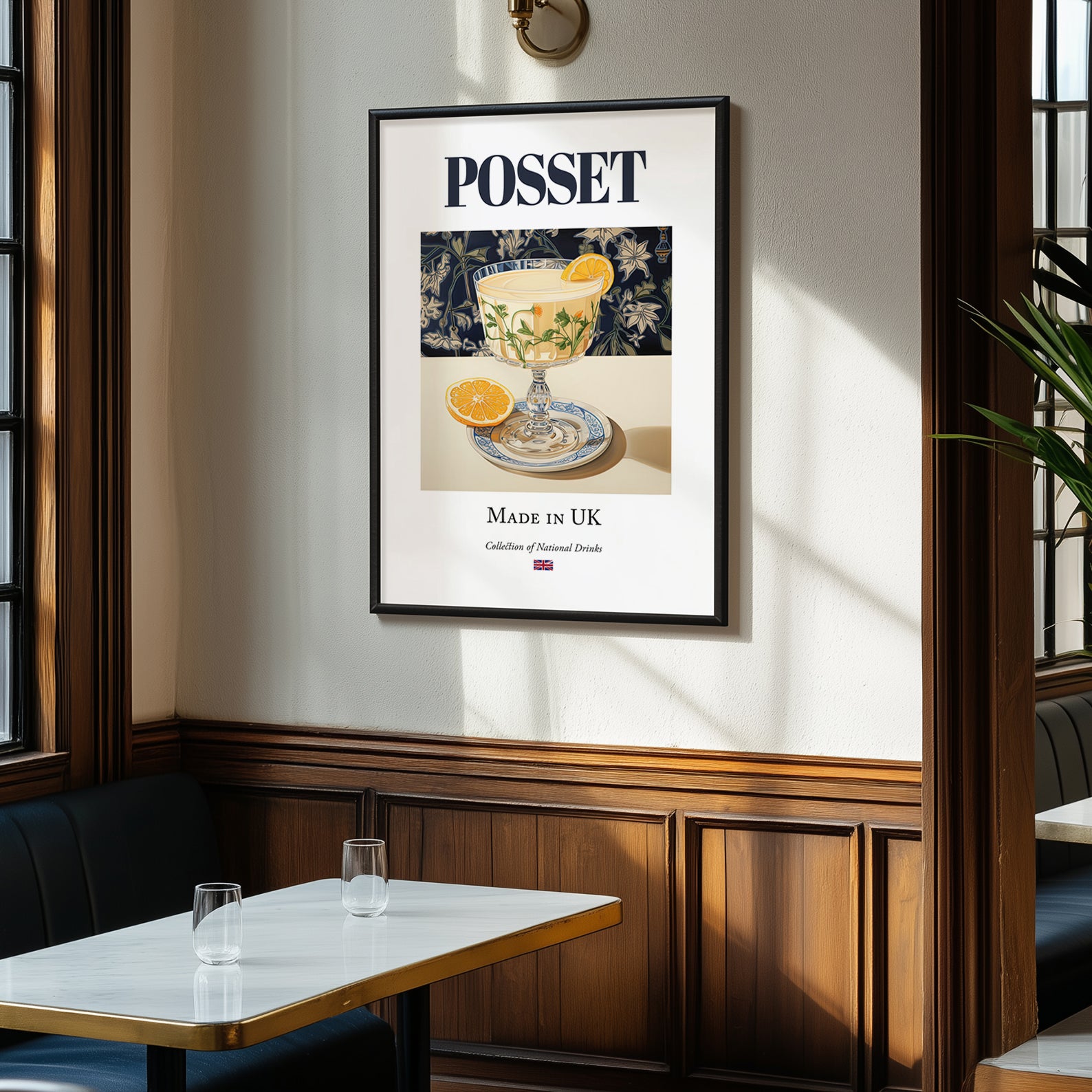 Posset – English Dessert Dish, Bistro Illustration, clean layout with no caption