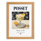 Posset – English Dessert Dish, Bistro Illustration, set in oak frame