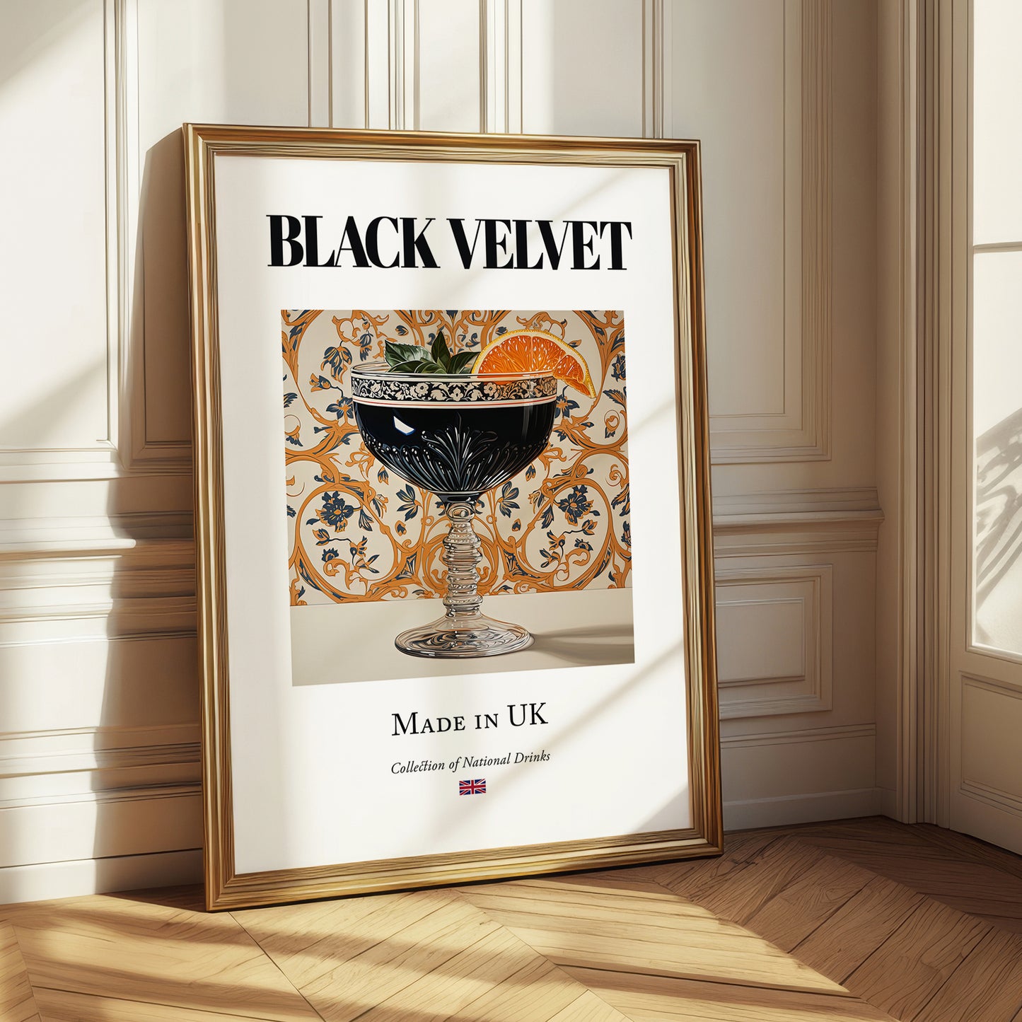 Black Velvet – English Cocktail Drink, Cocktail Lounge Wall Decor