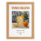 Tom Collins – English Cocktail Drink, Cocktail Lounge Still Life, set in oak frame