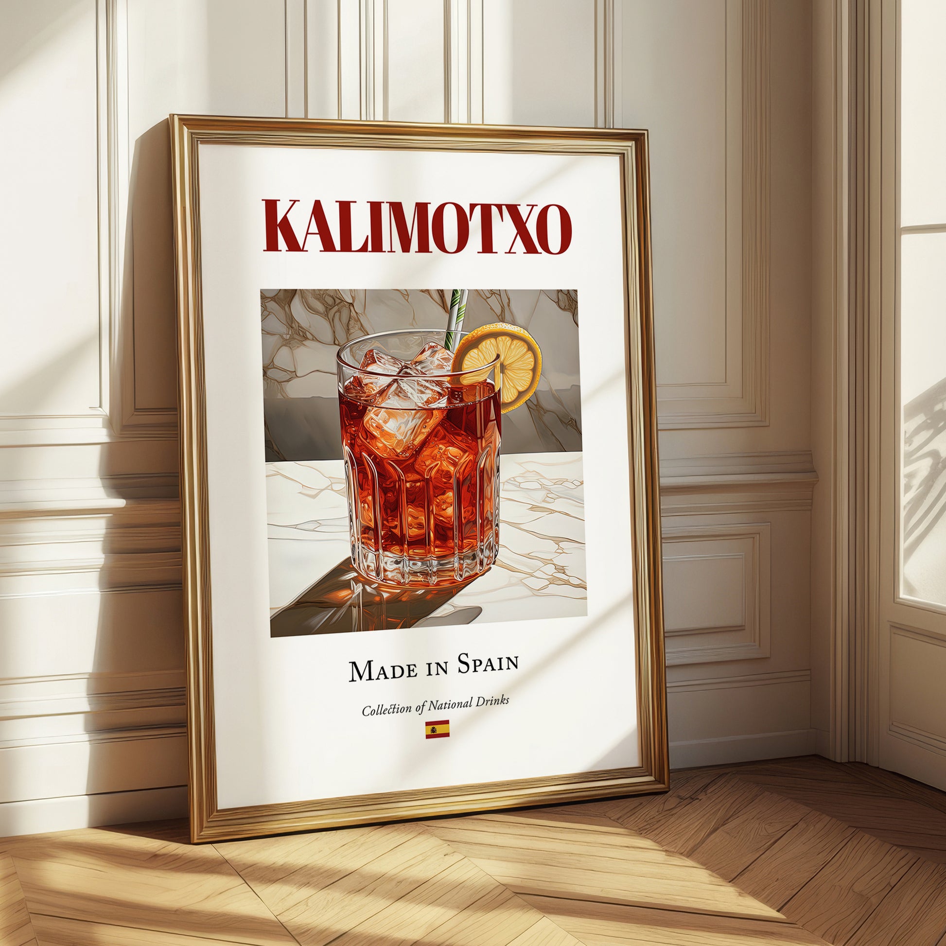 Kalimotxo – Spanish Cocktail Drink, Speakeasy Illustration