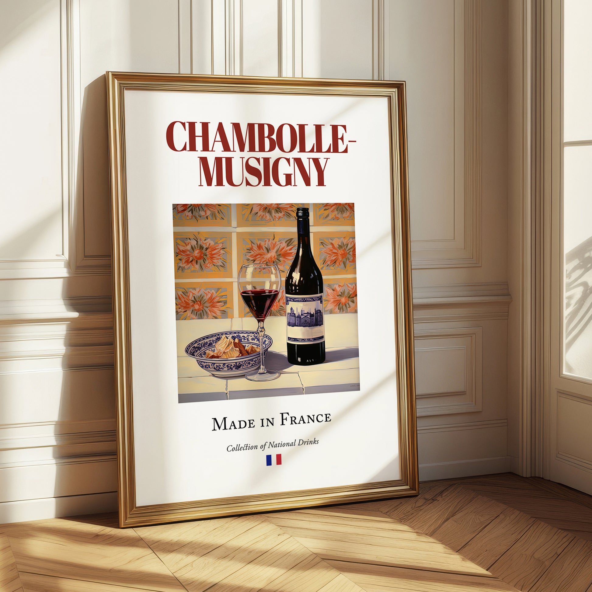 Chambolle-Musigny – French Red Wine, Vineyard Terrace Still Life