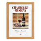 Chambolle-Musigny – French Red Wine, Vineyard Terrace Still Life, set in oak frame