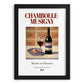 Chambolle-Musigny – French Red Wine, Vineyard Terrace Still Life, in sleek black frame
