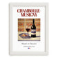 Chambolle-Musigny – French Red Wine, Vineyard Terrace Still Life, placed in minimal white frame