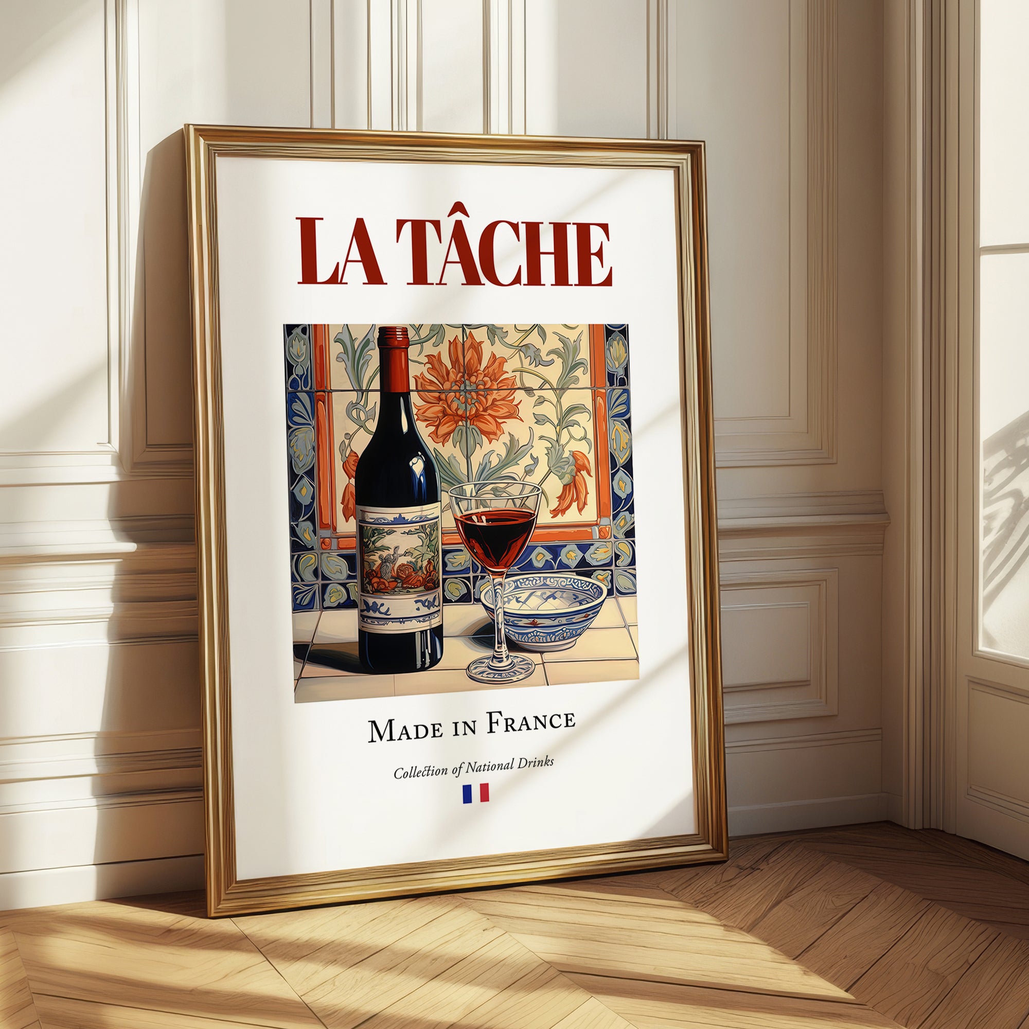La Tâche – French Red Wine, Wine Bar Illustration
