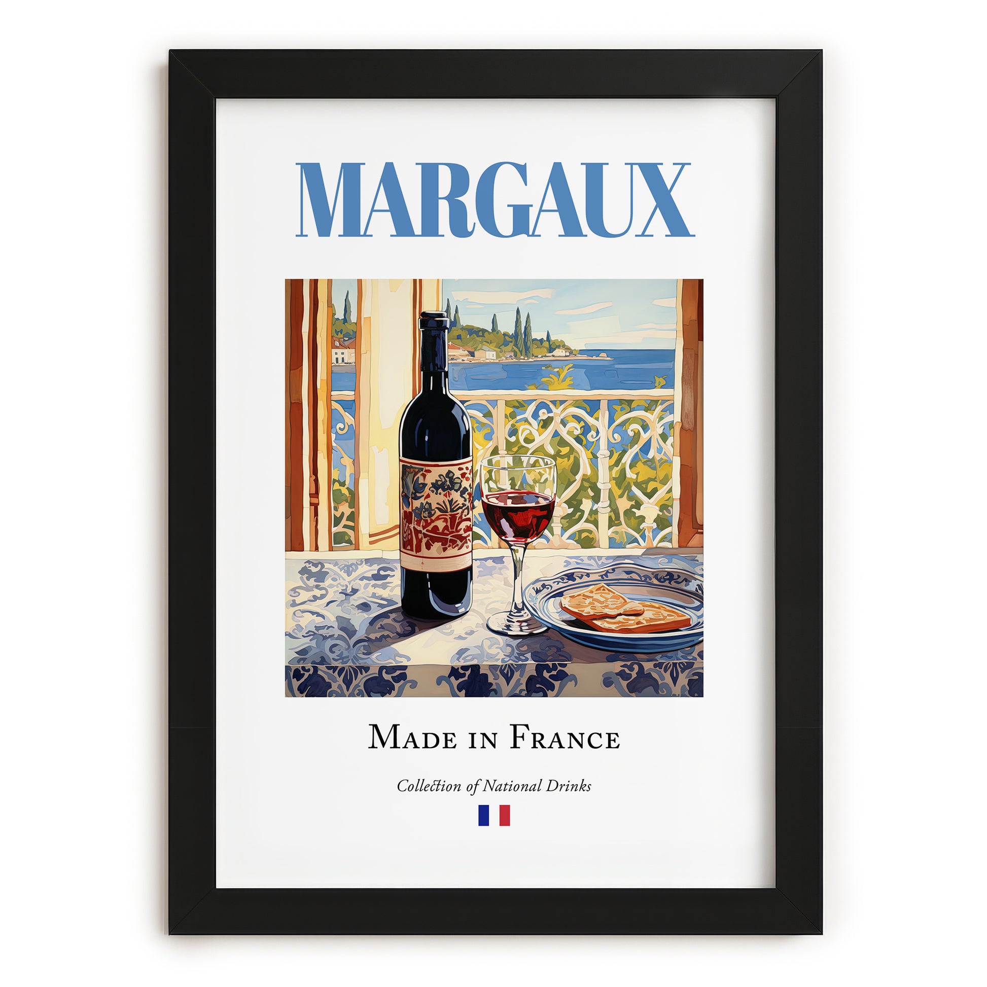 Margaux – French Red Wine, Vinoteca Print, in sleek black frame