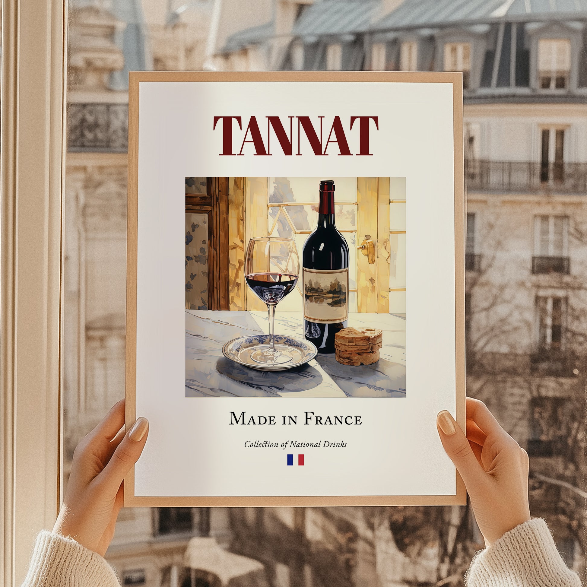Tannat – French Red Wine, Vinoteca Illustration, styled in a charming Paris street view