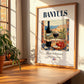 Banyuls – French Dessert Wine, Vineyard Terrace Art, no-text version framed in wood