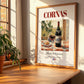 Cornas – French Red Wine, Bodega Print, no-text version framed in wood
