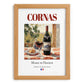 Cornas – French Red Wine, Bodega Print, set in oak frame