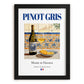 Pinot Gris – French White Wine, Tasting Room Still Life, in sleek black frame