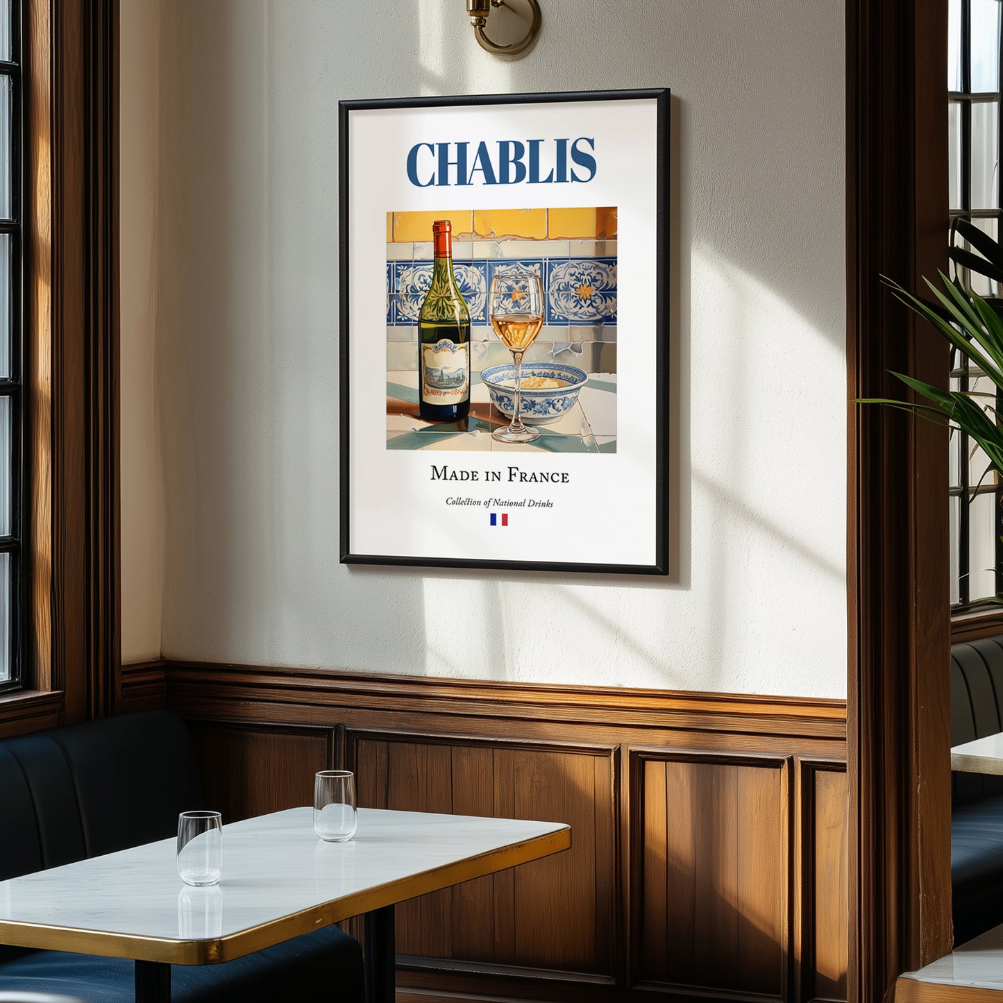 Chablis – French White Wine, Tasting Room Poster, clean layout with no caption