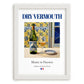 Dry Vermouth – French Liqueur Drink, Sky Bar Wall Decor, placed in minimal white frame