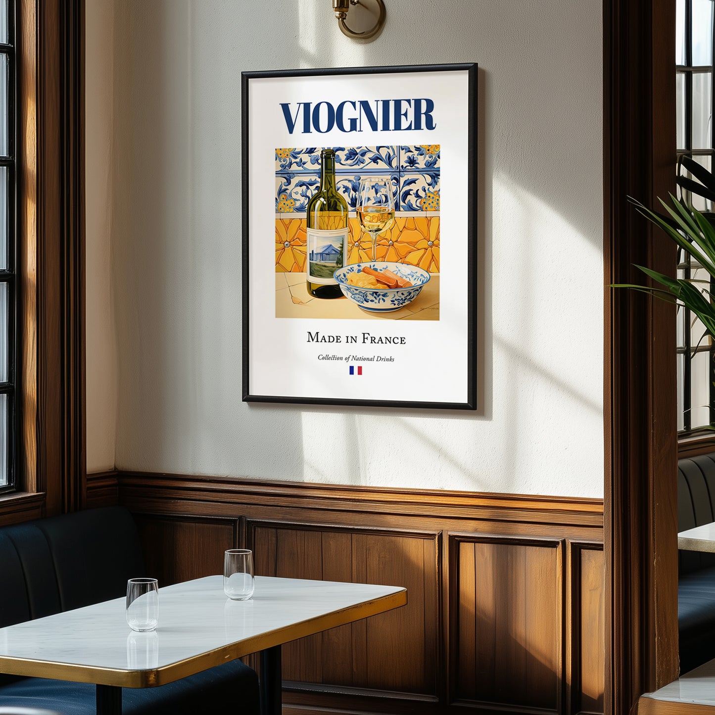Viognier – French White Wine, Wine Bar Poster, clean layout with no caption