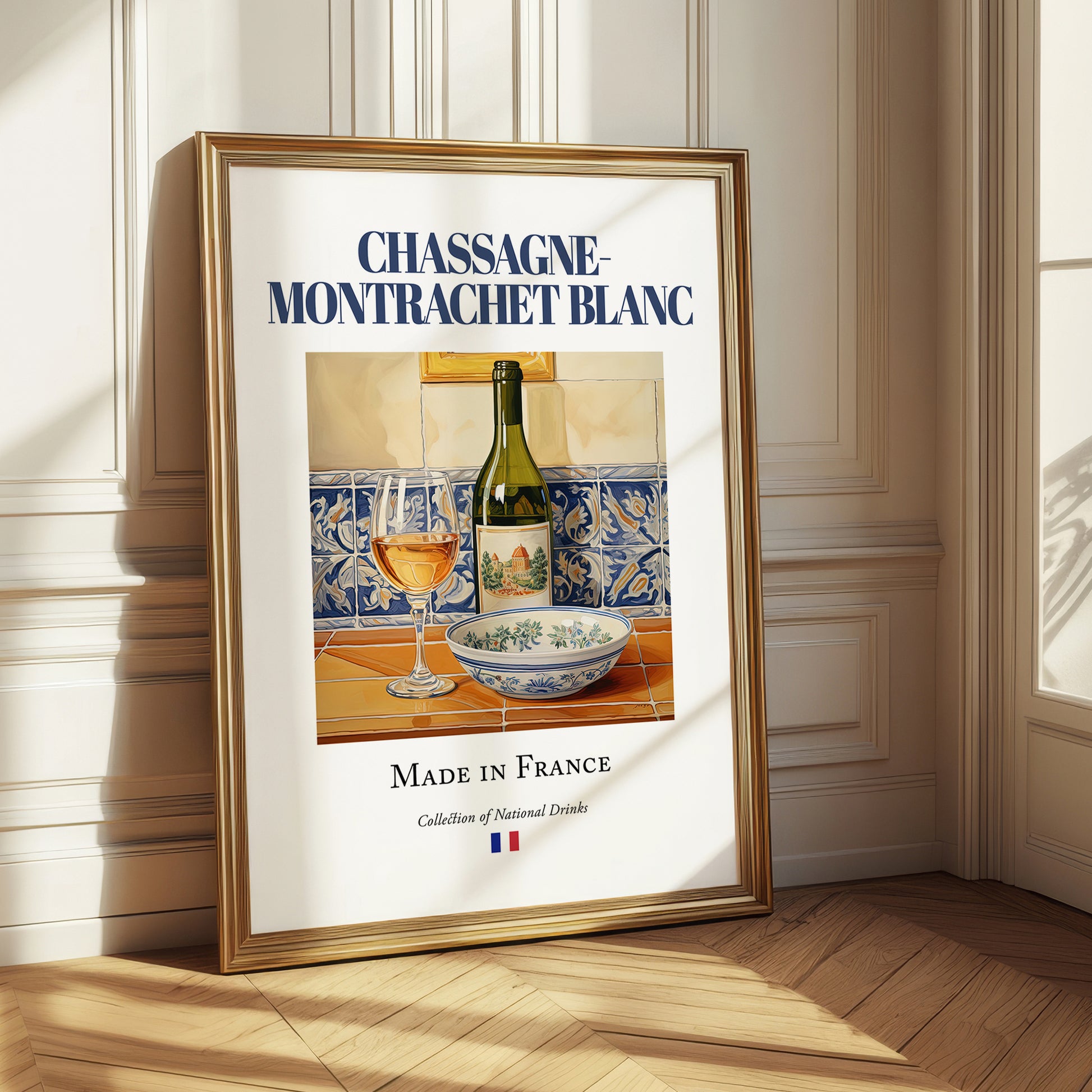 Chassagne-Montrachet blanc – French White Wine, Vinoteca Poster