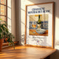 Chassagne-Montrachet blanc – French White Wine, Vinoteca Poster, no-text version framed in wood