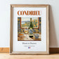 Condrieu – French White Wine, Enoteca Print, in wooden frame leaning on the floor