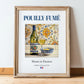 Pouilly-Fumé – French White Wine, Tasting Room Still Life, in wooden frame leaning on the floor