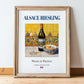Alsace Riesling – French White Wine, Bodega Wall Decor, in wooden frame leaning on the floor
