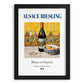 Alsace Riesling – French White Wine, Bodega Wall Decor, in sleek black frame