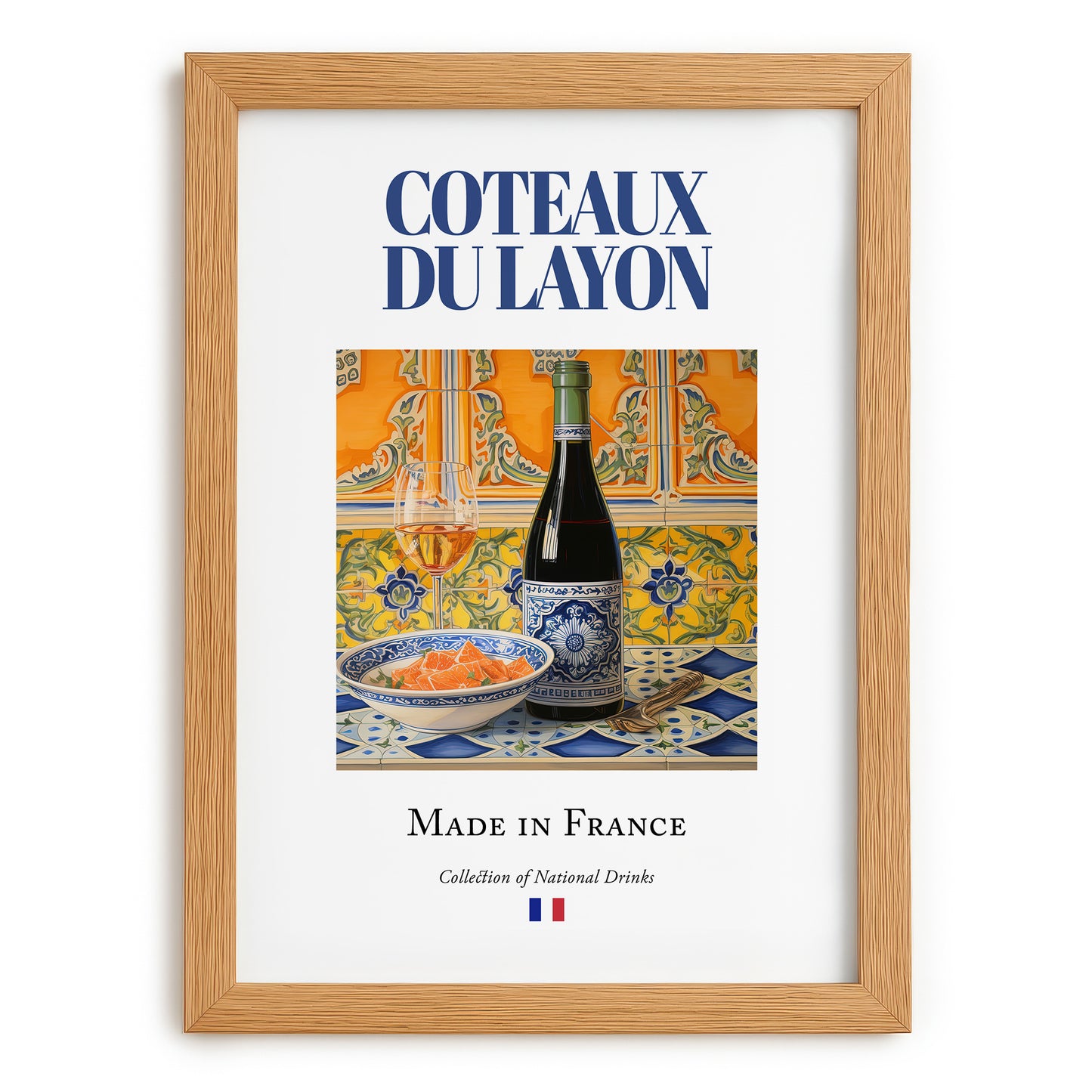 Coteaux du Layon – French Dessert Wine, Bodega Poster, set in oak frame