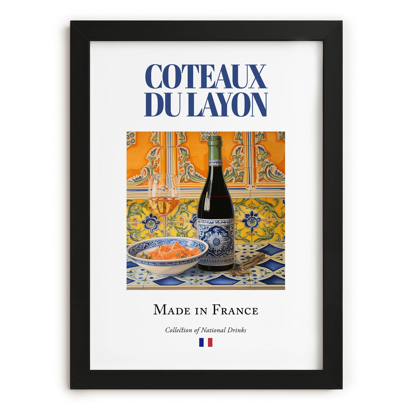 Coteaux du Layon – French Dessert Wine, Bodega Poster, in sleek black frame