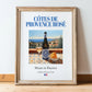 Côtes de Provence Rosé – French Rose Wine, Bodega Poster, in wooden frame leaning on the floor