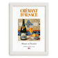 Crémant d'Alsace – French Sparkling Wine, Bodega Print, placed in minimal white frame
