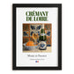 Crémant de Loire – French Sparkling Wine, Wine Bar Illustration, in sleek black frame