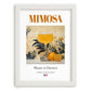 Mimosa – French Cocktail Drink, Beach Bar Art, placed in minimal white frame
