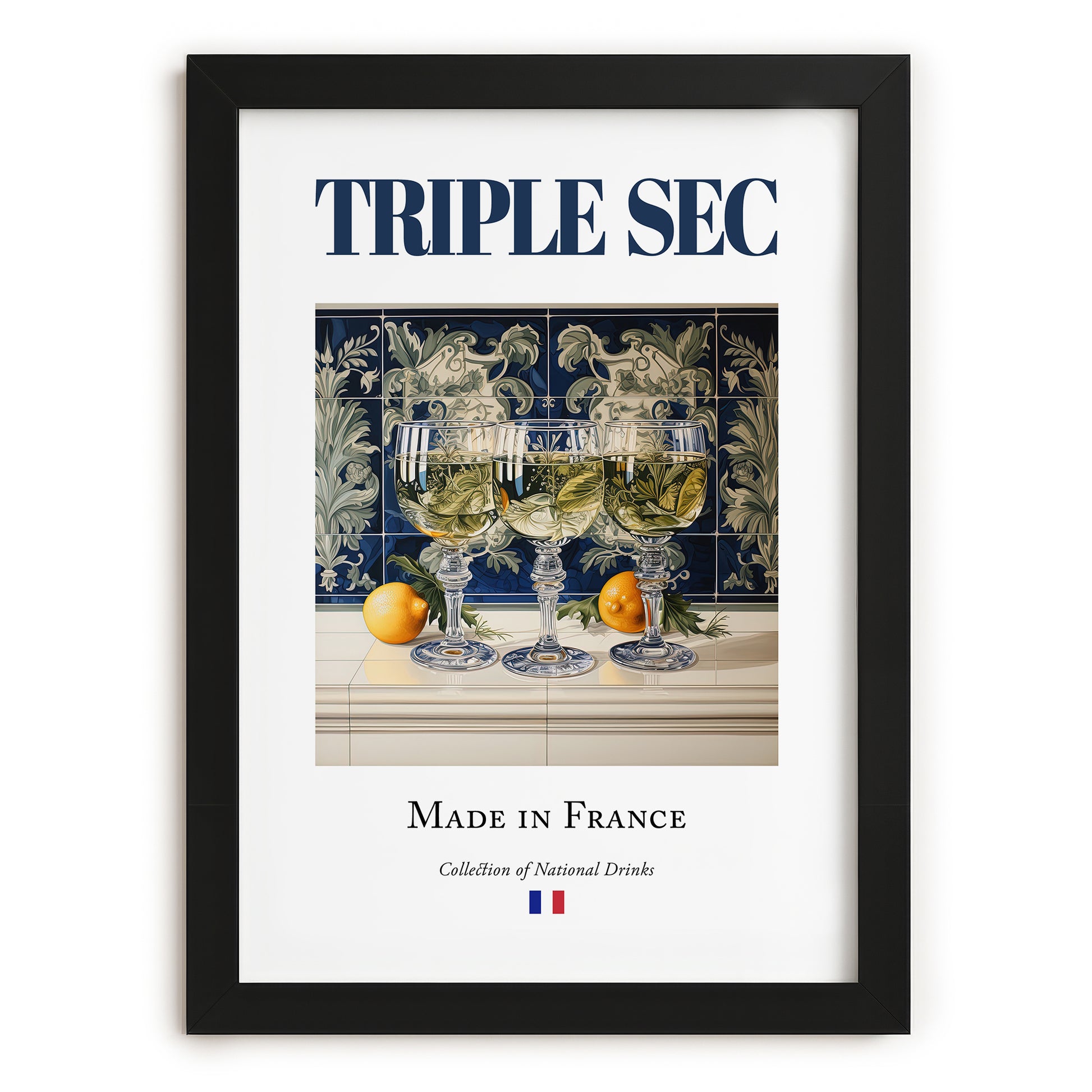 Triple sec – French Liqueur Drink, Speakeasy Poster, in sleek black frame