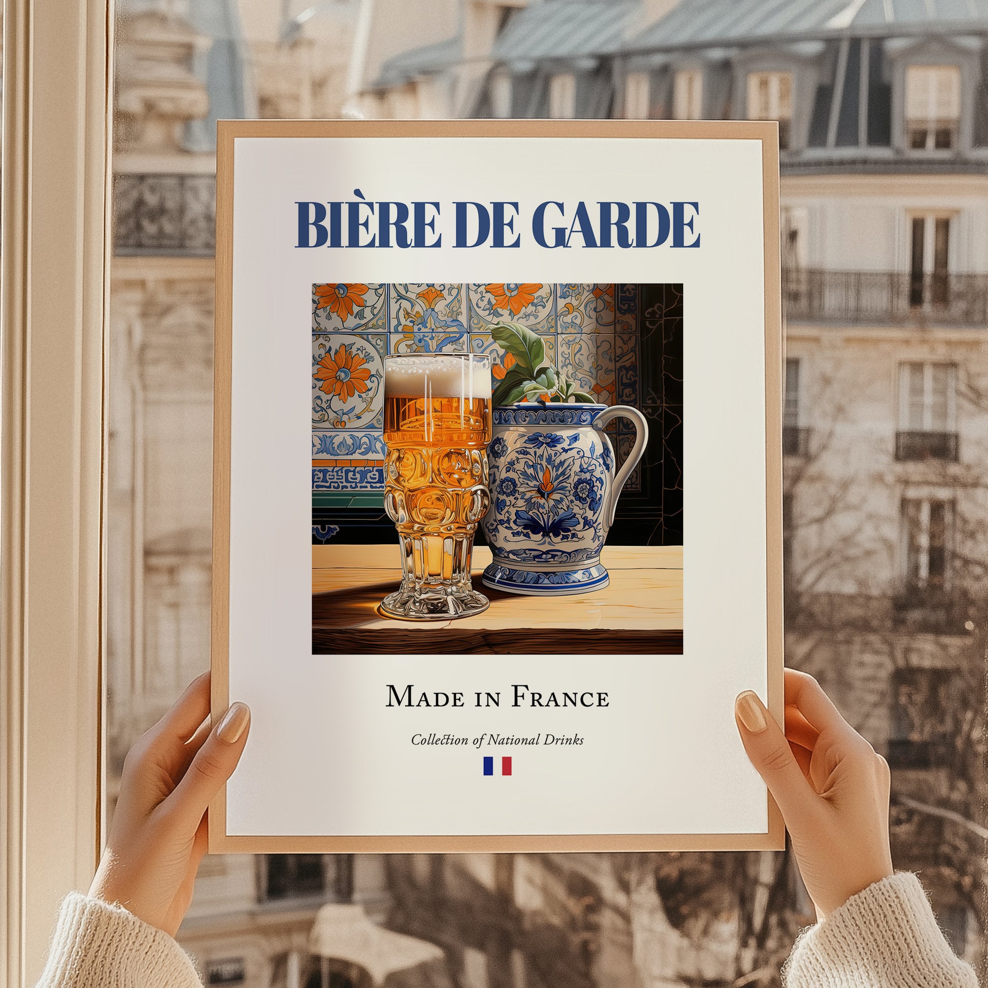 Bière de garde – French Beer, Gastropub Poster, styled in a charming Paris street view