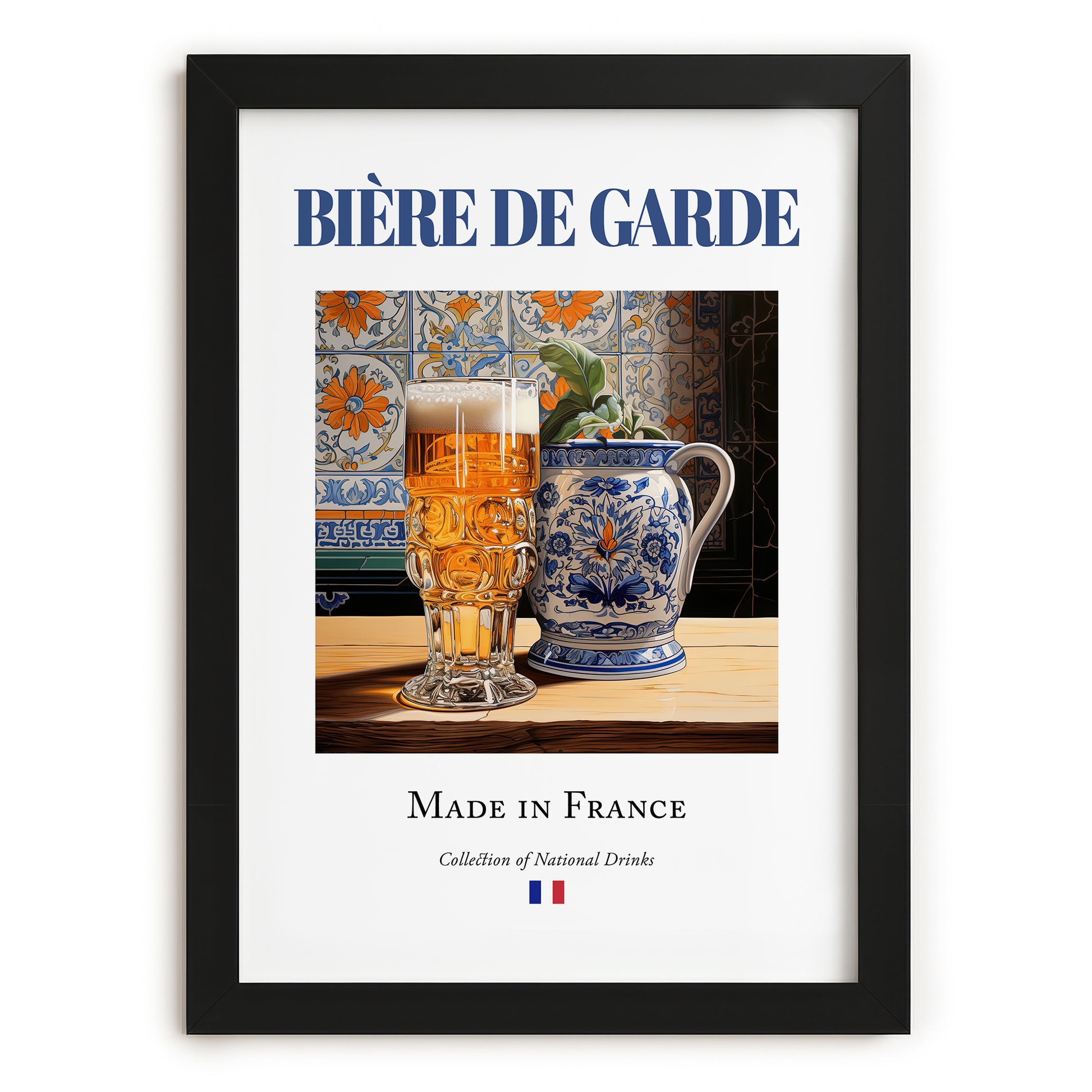 Bière de garde – French Beer, Gastropub Poster, in sleek black frame