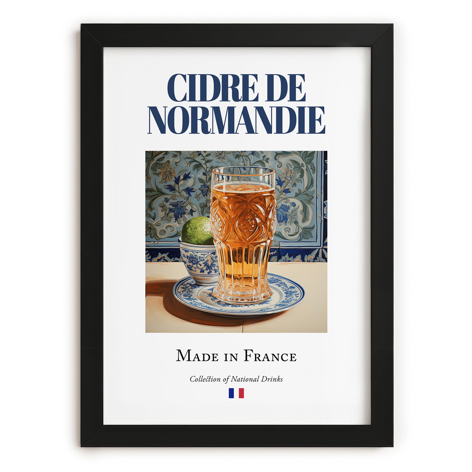 Cidre de Normandie – French Cider Cider, Cidreria Print, in sleek black frame