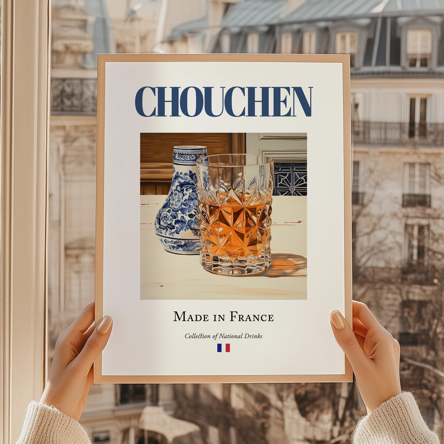 Chouchen – French Beverage Drink, Cocktail Lounge Poster, styled in a charming Paris street view