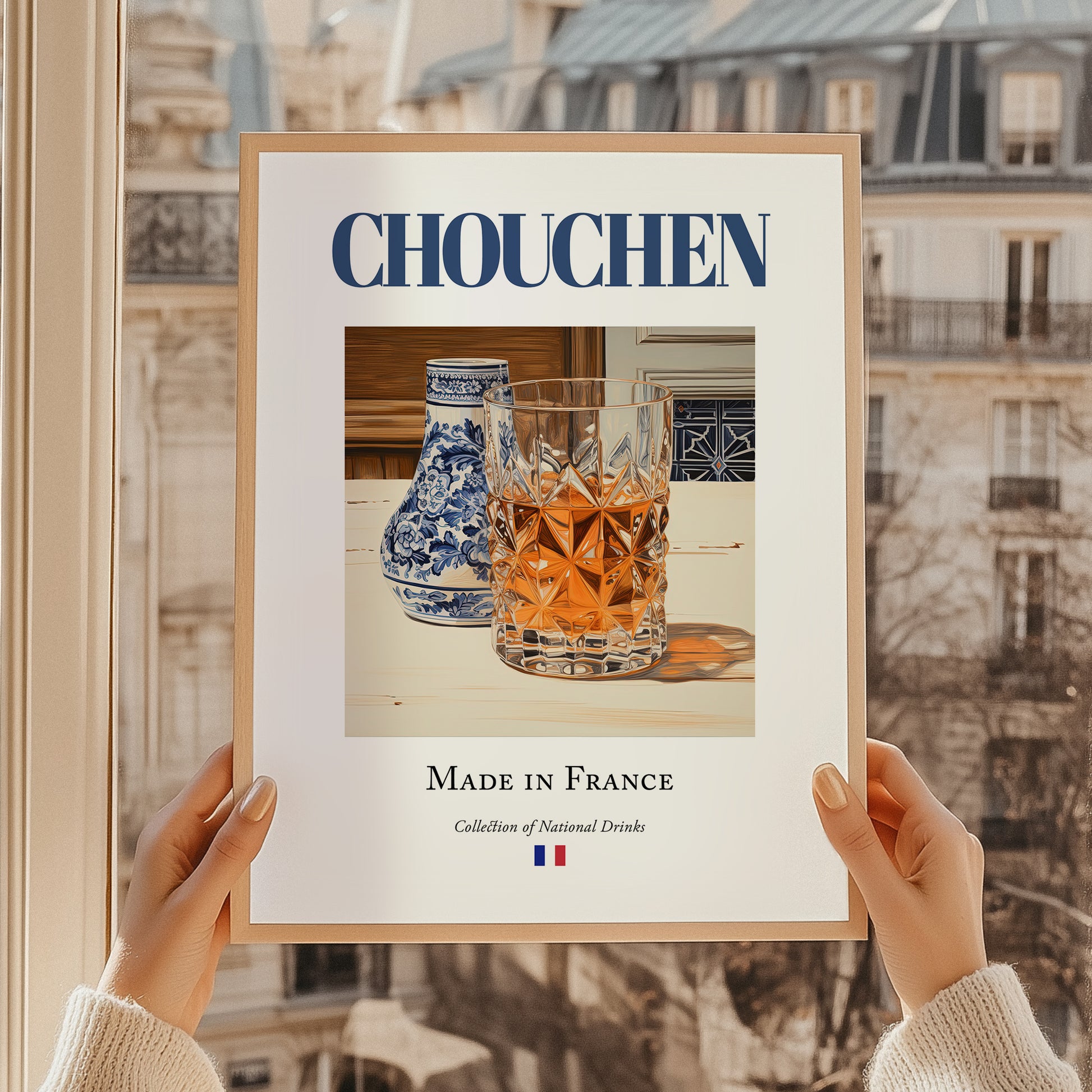 Chouchen – French Beverage Drink, Cocktail Lounge Poster, styled in a charming Paris street view