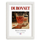 Dubonnet – French Liqueur Drink, Cocktail Lounge Poster, placed in minimal white frame