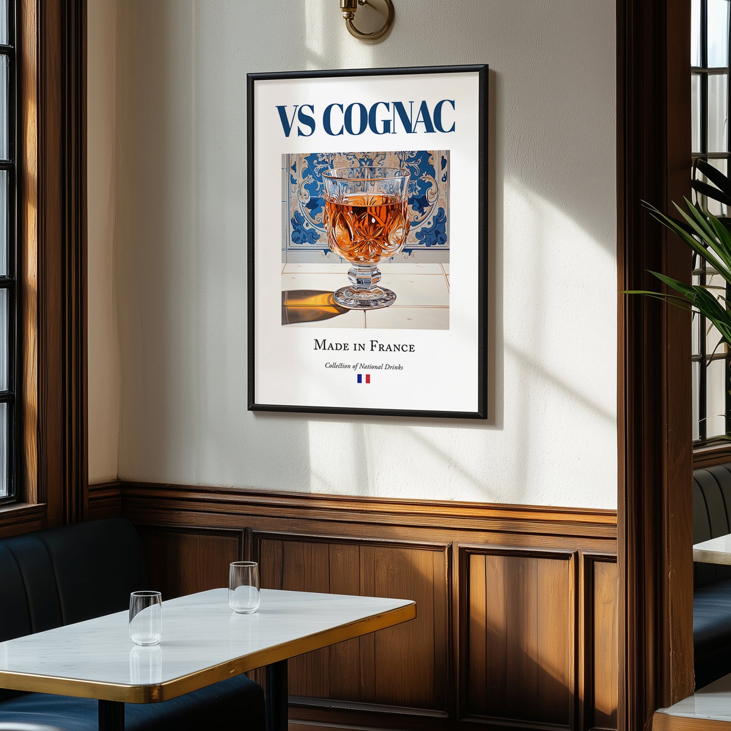 VS Cognac – French Spirit Drink, Hotel Lobby Poster, clean layout with no caption