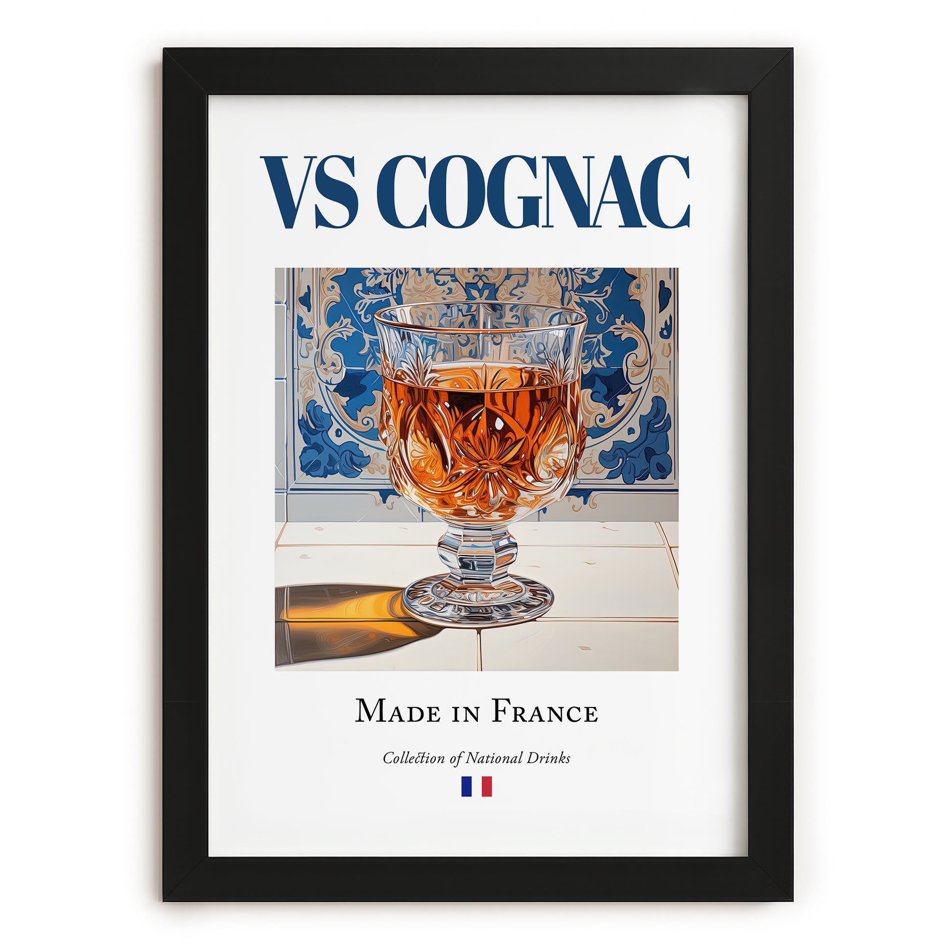 VS Cognac – French Spirit Drink, Hotel Lobby Poster, in sleek black frame