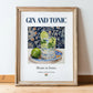 Gin and Tonic – Indian Cocktail Drink, Beach Bar Still Life, in wooden frame leaning on the floor