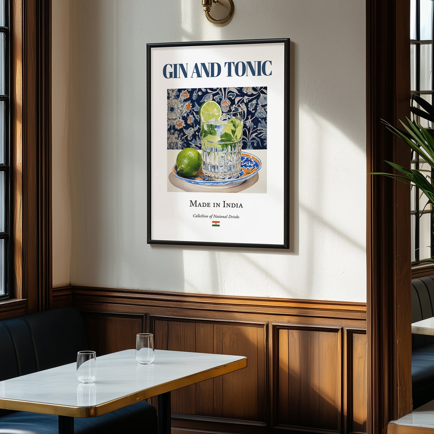Gin and Tonic – Indian Cocktail Drink, Beach Bar Still Life, clean layout with no caption