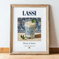 Lassi – Indian Beverage Drink, Jazz Bar Wall Decor, in wooden frame leaning on the floor
