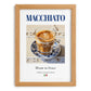 Macchiato – Italian Coffee, Book Café Wall Decor, set in oak frame