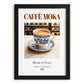 Caffè moka – Italian Coffee, Book Café Illustration, in sleek black frame