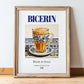 Bicerin – Italian Coffee, Book Café Art, in wooden frame leaning on the floor