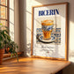Bicerin – Italian Coffee, Book Café Art, no-text version framed in wood