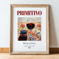 Primitivo – Italian Red Wine, Vinoteca Wall Art, in wooden frame leaning on the floor