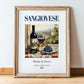 Sangiovese – Italian Red Wine, Vinoteca Print, in wooden frame leaning on the floor