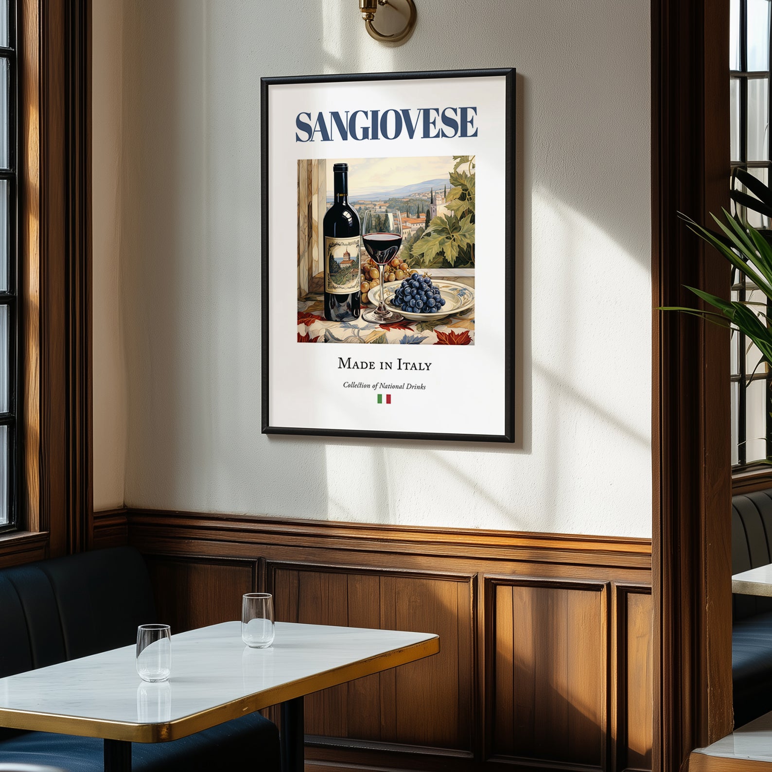 Sangiovese – Italian Red Wine, Vinoteca Print, clean layout with no caption